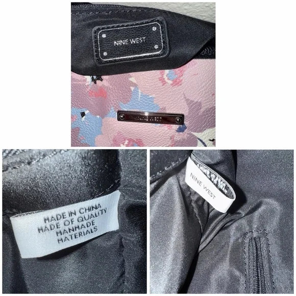 Nine West Floral Print Large Tote Bag – Pink, Purple & Blue - Picture 3 of 11